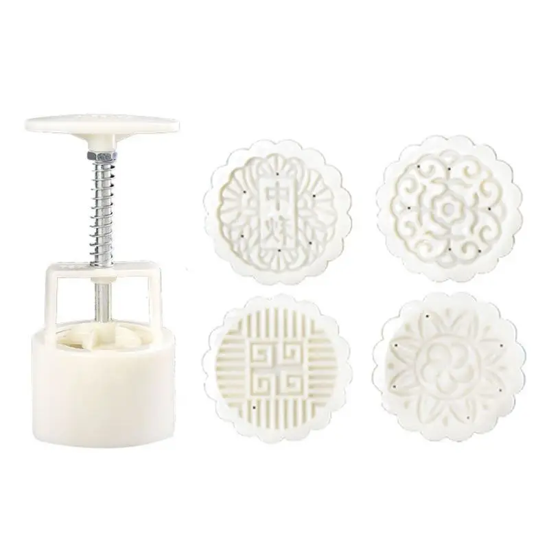 75 г Mooncake плесень 4 шт цветы штампы баррель ручной пресс луна торт кондитерские