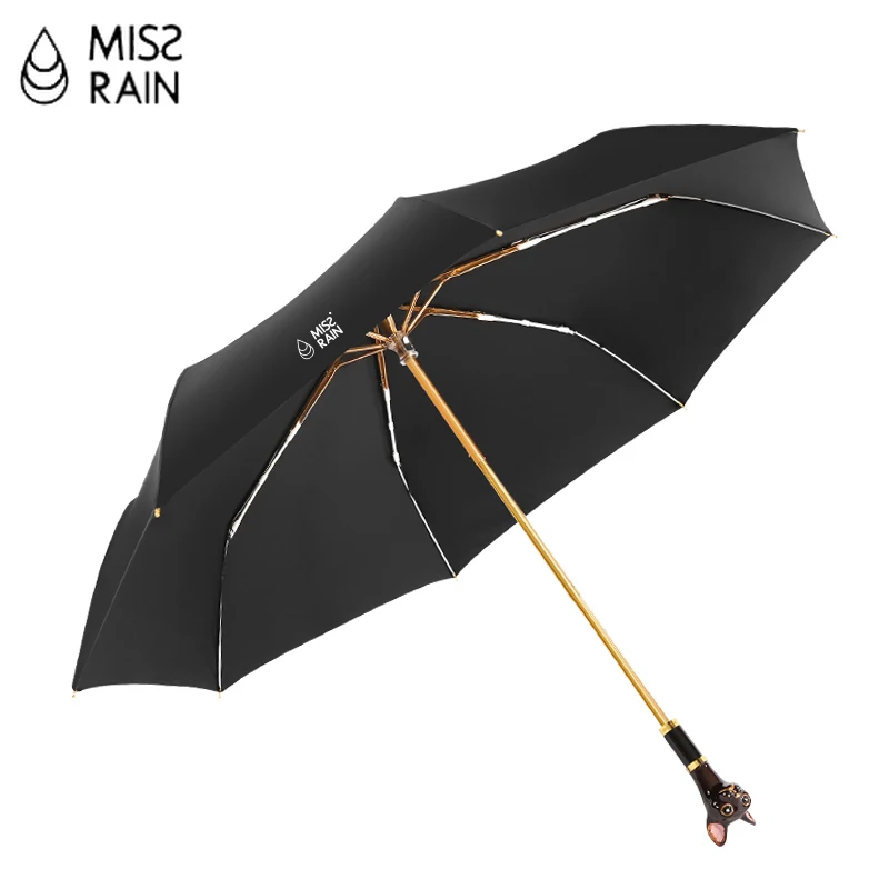 Зонт с кошачьей головой ручка черный клей Солнцезащитный зонт женский складной