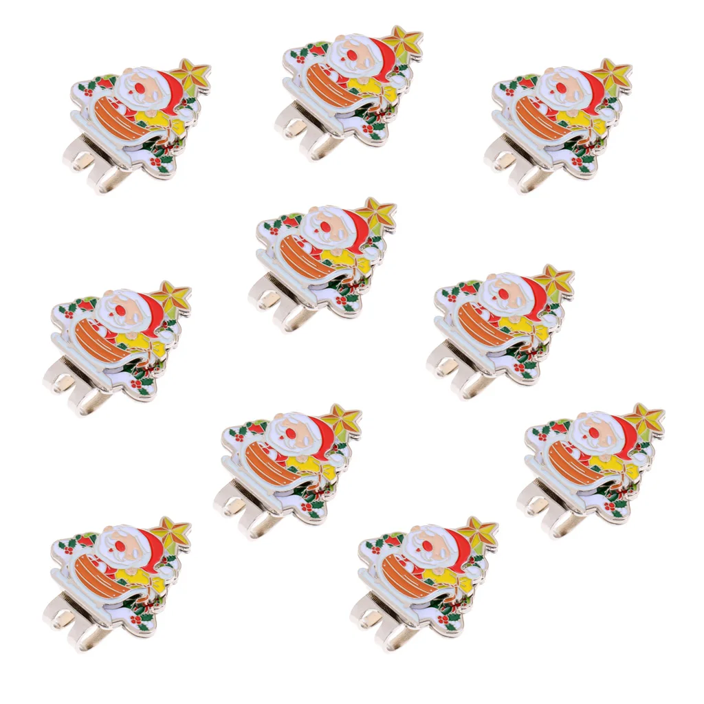 10 X Портативный сплав Санта Клаус Рождественская елка Мяч Для Гольфа Маркер И