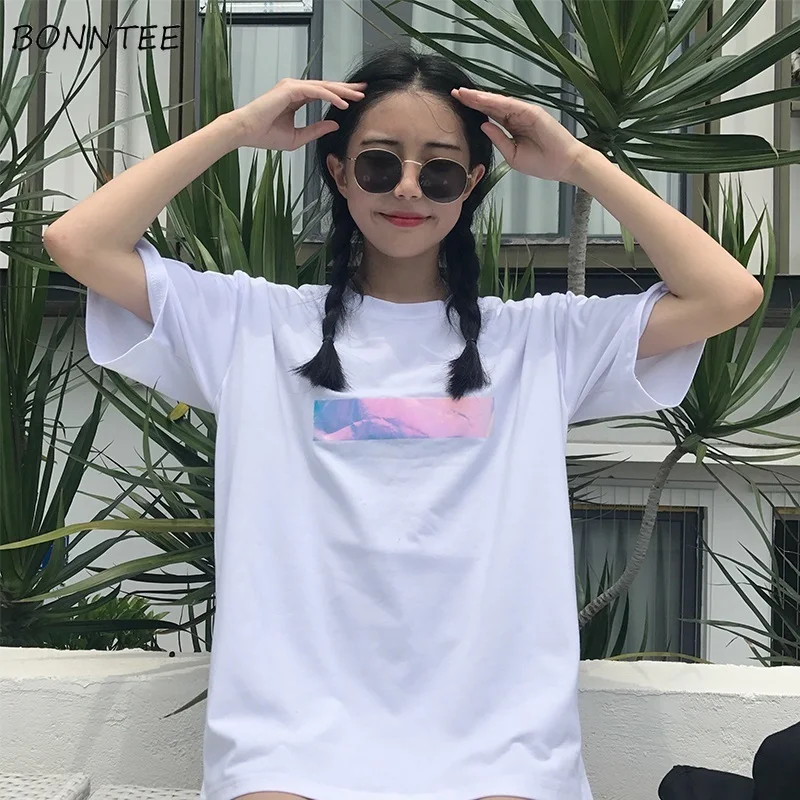 

Женские футболки 2020 Новинка с коротким рукавом с принтом улззанг Женская Повседневная простая свободная Корейская женская модная удобная ...