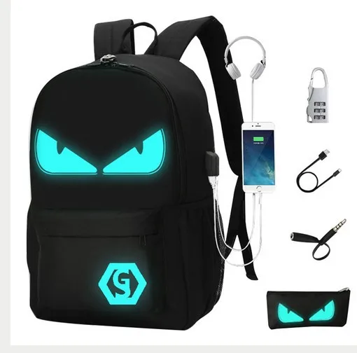 COLOR4 SHYAA рюкзак для кросса, светящийся, usb зарядка, корейский рюкзак для компьютера, для школьников, для путешествий, для улицы - Цвет: COLOR4