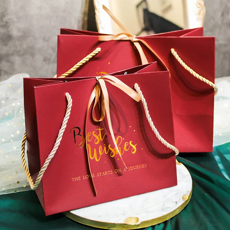 10 шт. сумка для покупок бумажная коробка конфет подарочные сумки с ручками