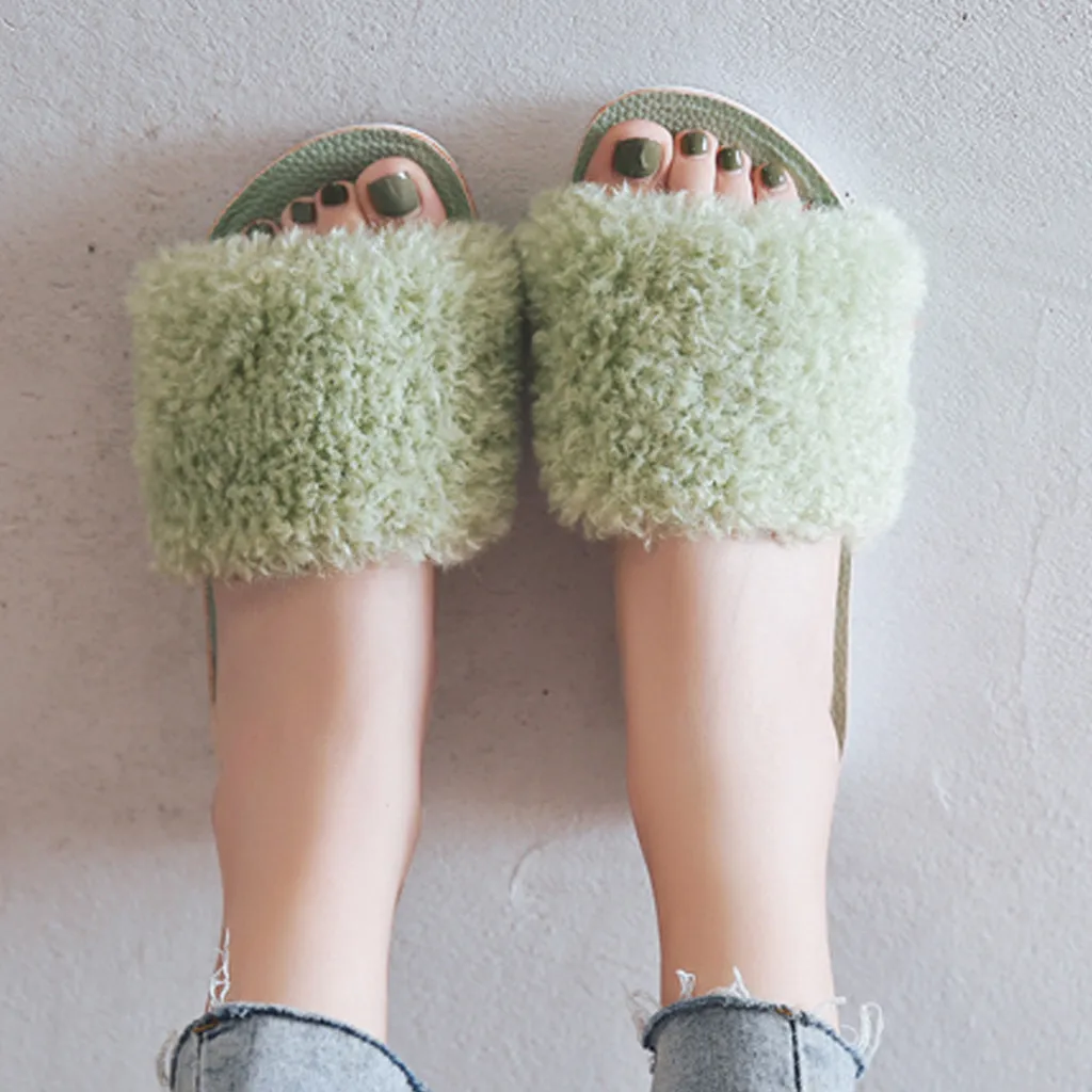 SAGACE Тапочки женские зимние хлопковые тапочки с искусственным мехом Модные