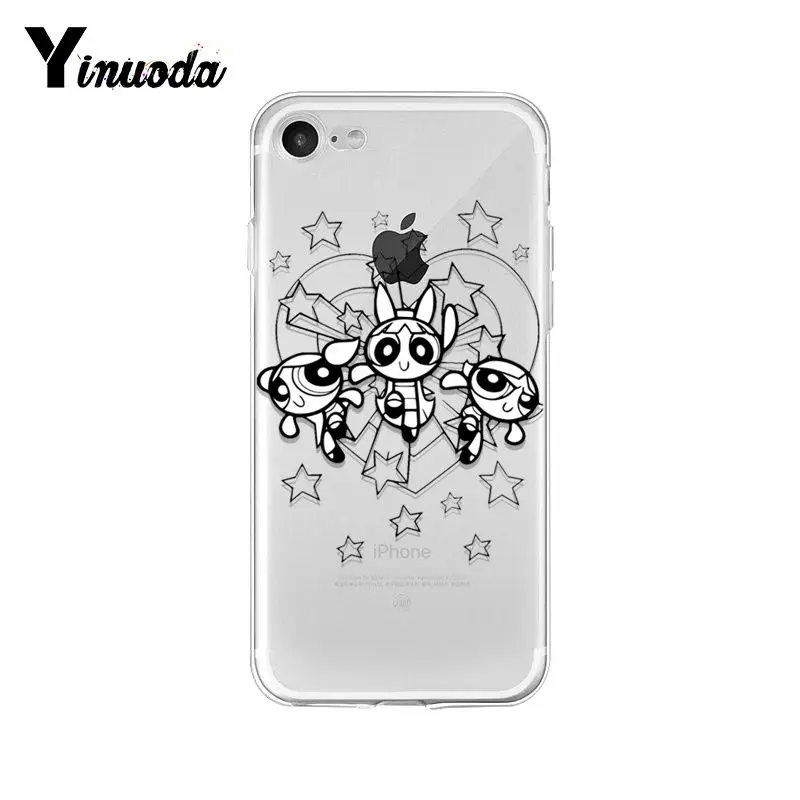 Чехол Yinuoda The Powerpuff для девочек, мягкий чехол для телефона iPhone 8 7 6 6S Plus X XS MAX 5 5S SE XR 10, чехол Capa 11 pro max