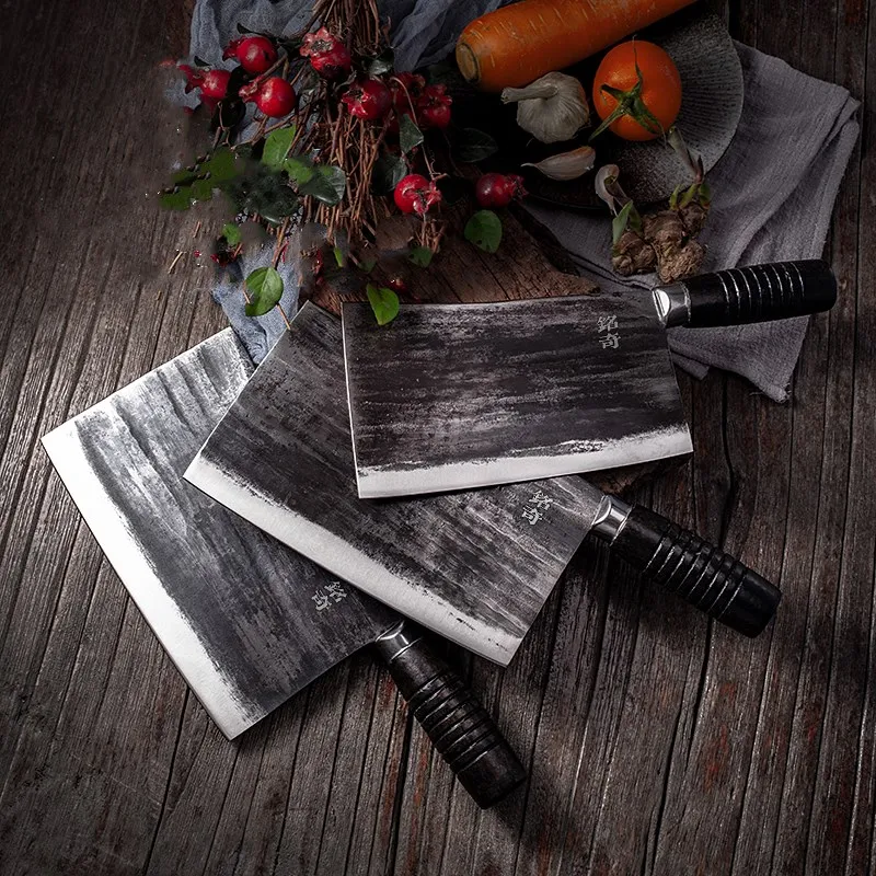Blacksmith Forged Kitchen Traditional Old Commercial Strong Bone Chopper Market Sell Meat Knives Chef Special Big Cutting Tool | Дом и сад