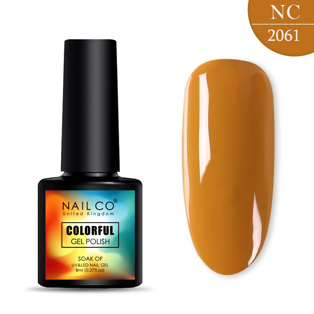 2061 NAILCO, новинка, 8 мл, 130 цветов, светодиодный Гель-лак для ногтей УФ гель для ногтей, салонный домашний лак, Гель-лак, гибридный, впитывающий - Цвет: 2061