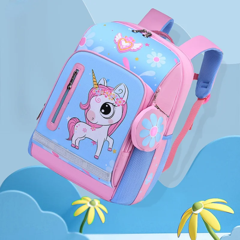 Unicorn Dinosaur School Anime Backpack New Sweet Girls Backpack for Boys Waterproof Orthopedic Kids Bags Mochila Grade 1-3