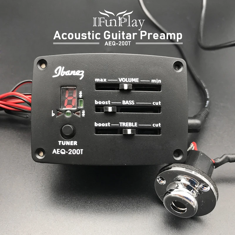 3 полосный эквалайзер предусилитель пьезозвукосниматель усилитель AEQ 200T черного