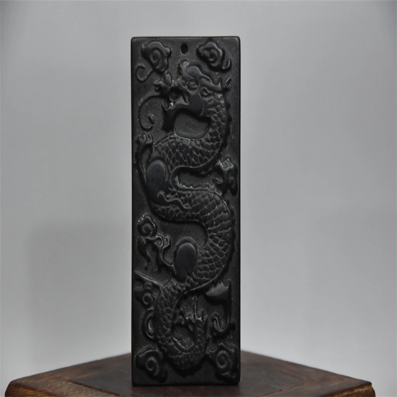 

Китай хуншанская культура архаизовый черный железный метеорит скульптурный бренд Дракон Статуя ручная работа украшение для дома