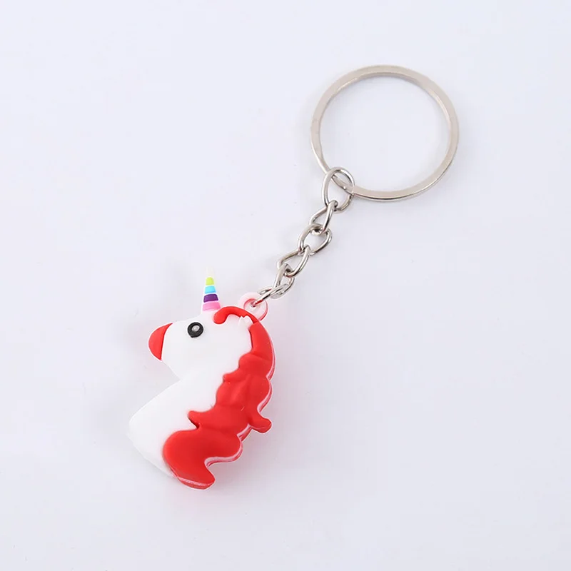 Модный Diy милый Сказочный ПВХ Единорог брелок в виде мульти-стиля лошадь