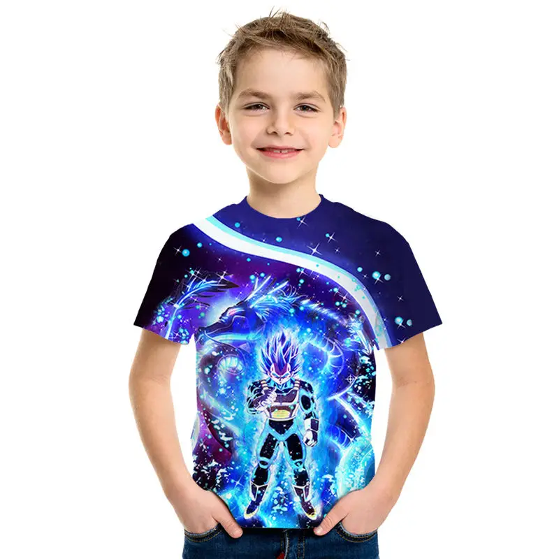 Мяч Дракон аниме футболка для мальчиков и девочек 3D принт Веджета супер сайян
