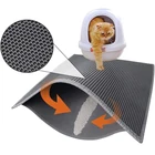 Коврик для кошачьего туалета, двухслойный водонепроницаемый коврик с защитой от мочи, коврик для сбора мусора, Легкая очистка, контроль рассыпания мусора