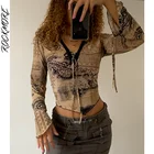 Женский топ с принтом в стиле Харадзюку, в стиле ретро