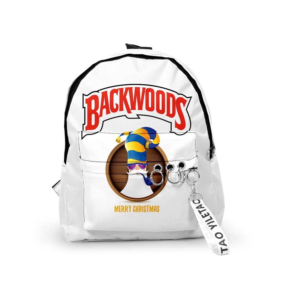 

BACKWOODS Merry Christmas Backpacks for Women Men Teenager Boys Girls School Bags Keys Accessories Hip Hop Streetwear Sports Bag