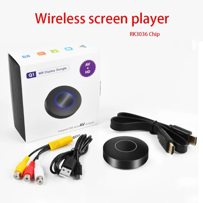 1080P беспроводной экран плеер WiFi дисплей ТВ ключ приемник HD TV Stick Airplay медиастример