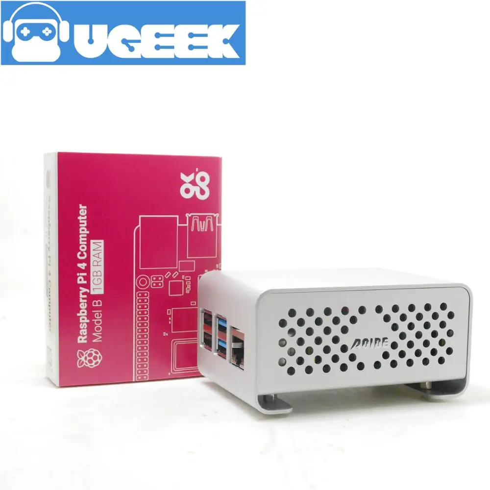 Звуковая карта Aoide UGEEK DAC II Hifi + Raspberry Pi 4 Model B (1 ГБ ОЗУ) алюминиевый чехол в комплекте