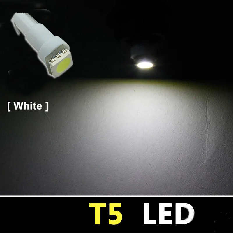 10 шт. светодиодные ламсветильник для салона автомобиля приборной панели T5 1 SMD 5050