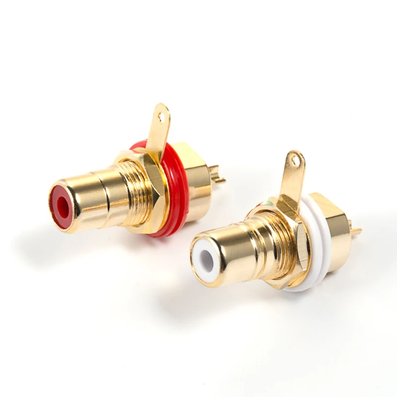 1 шт. позолоченный медный гнездовой разъем RCA для монтажа на панели | Электроника