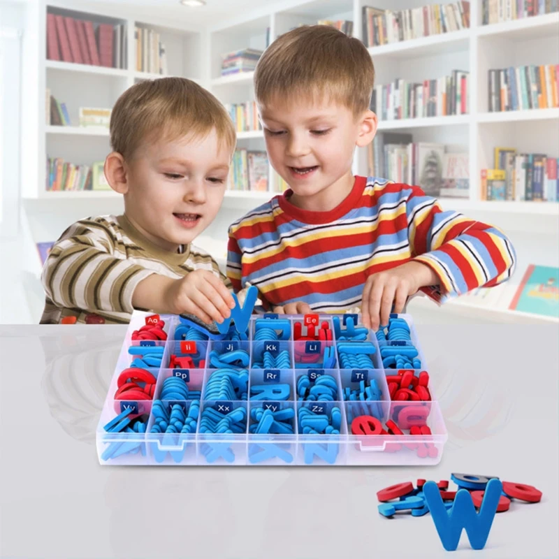 

2021 New Wooden Magnetic Letters Alphabet Fun Bright Colorful Preschool Toddler Toy Learning Reading Spelling Educational Magnet