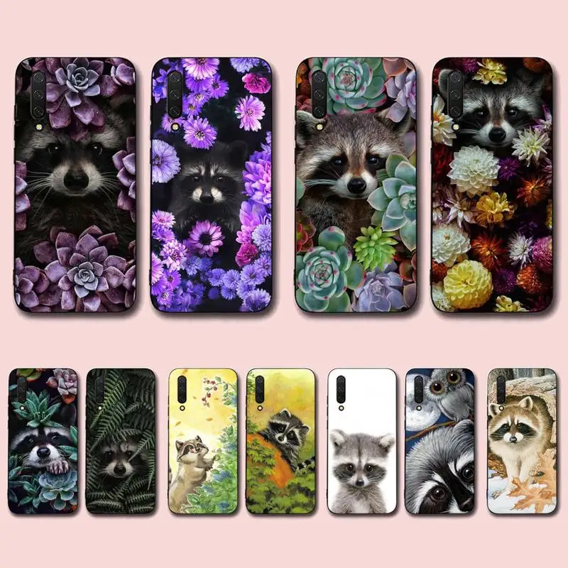 Yinuoda Raccoon Fox Animal Flower Phone Case for Xiaomi mi 5 6 8 9 10 lite pro SE Mix 2s 3 F1 Max2 3