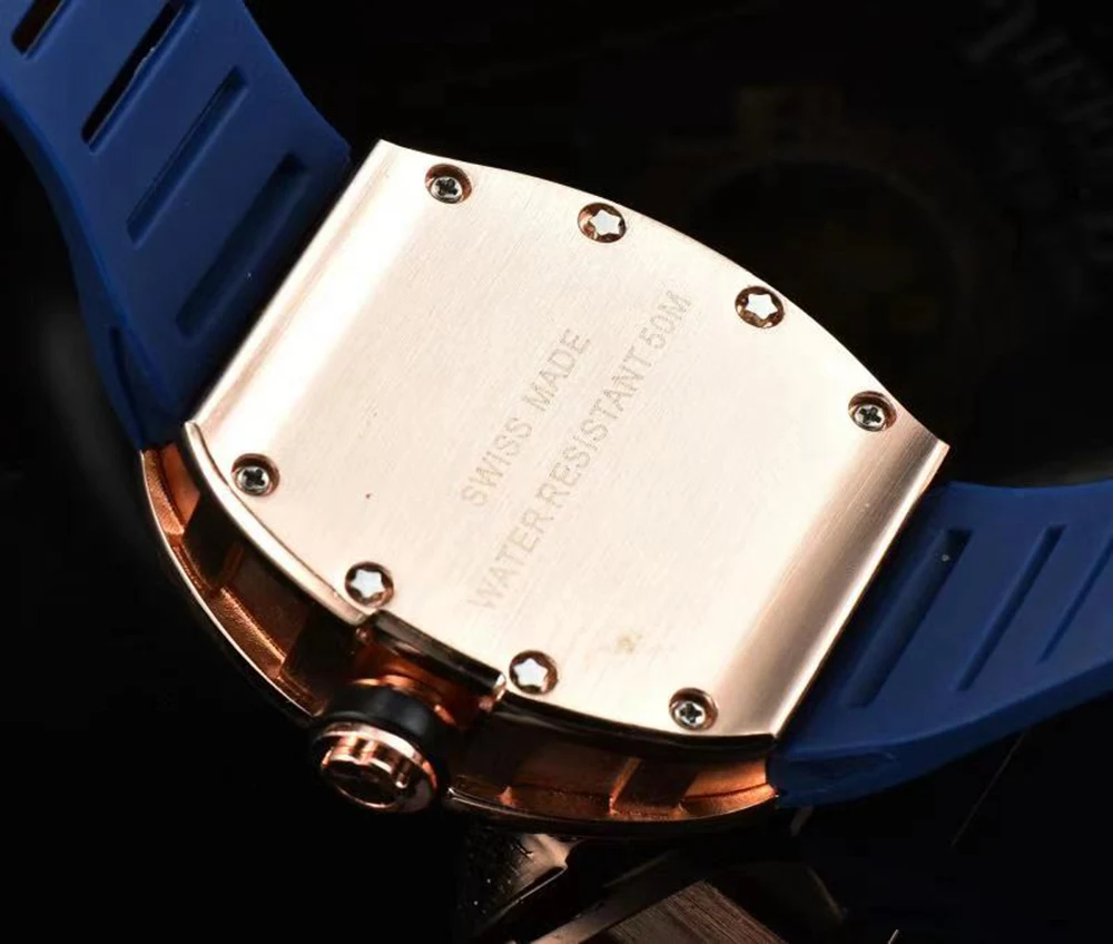 

Fashion Luxury Men Watches Quartz Design Rubber Watch Strap Red Black Blue Hot Selling Wristwatch Reloj Hombre