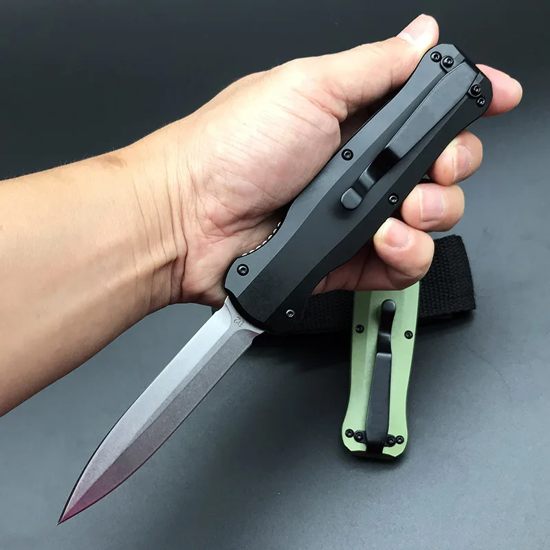 

New BM/UT D2 Folding knife double front CNC T6-6061 Aluminum handle outdoor Camping Tactical survival Pocket knife EDC Tools