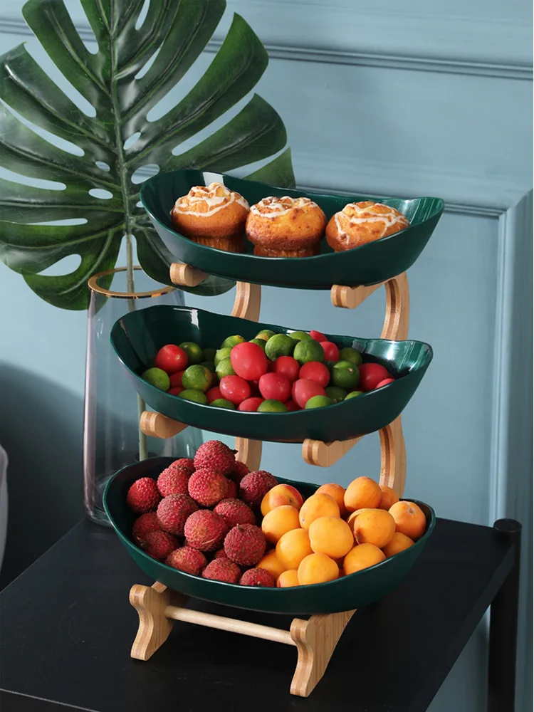 Plastic Living Room Home Three-layer Fruit Plate Candy Dish Creative Modern Dried Basket Snack | Дом и сад