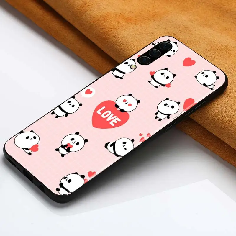 

Cartoon cute panda for Samsung Galaxy A90 A80 A70 A60 A50 M60 M40 A20E A2Core A10S A10E Silicon Soft Black Phone Case
