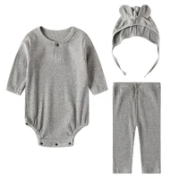 new four seasons fashion solid color baby boy girl clothing sets long sleeve baby bodysuitspanthats ifants outfits