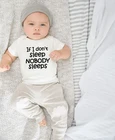 Если я не сплю никто не спит забавная летняя InfantBodysuit для новорожденных, для маленьких мальчиков и девочек короткий рукав детский комбинезон, детская одежда