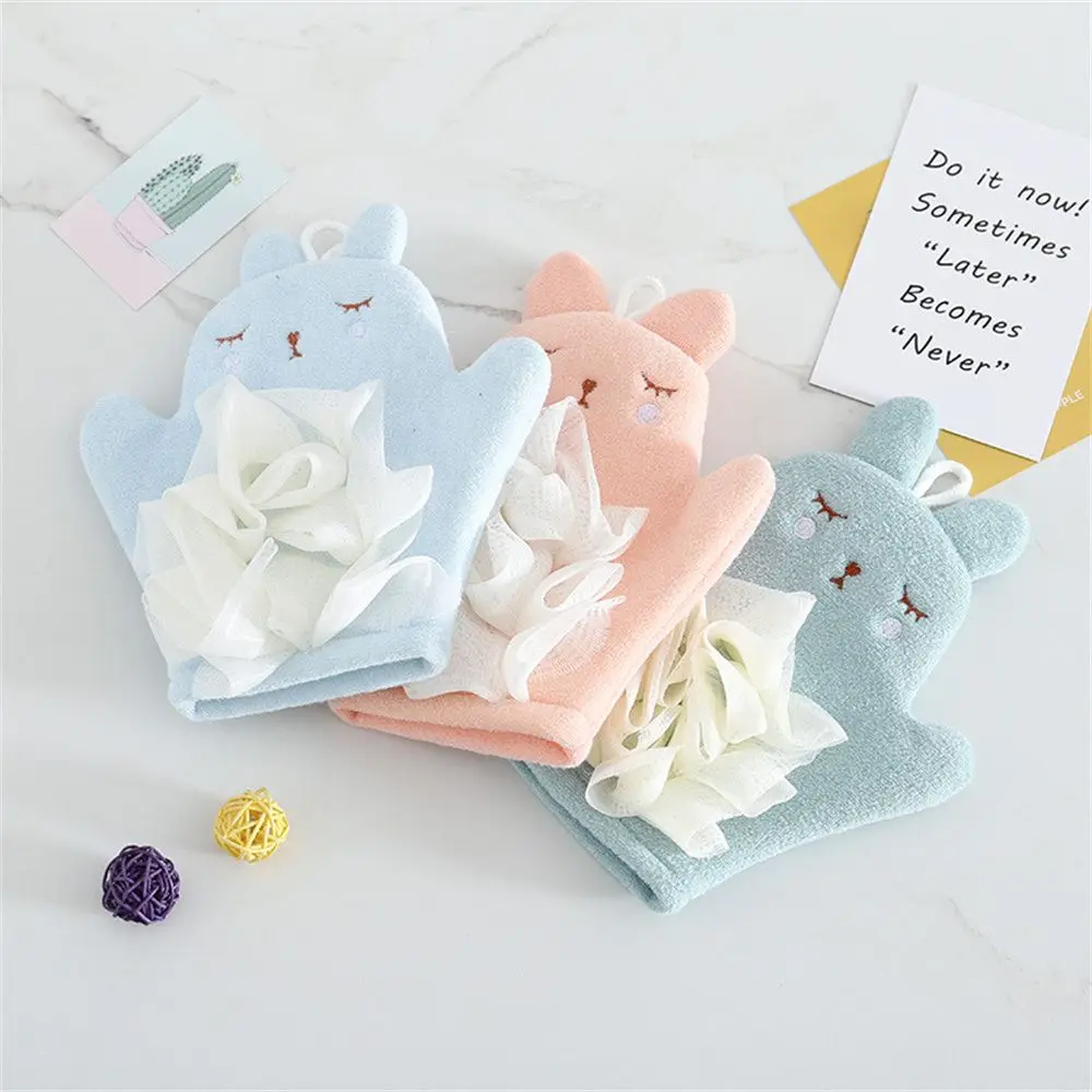 

Cute Baby Bath Gloves Comfortable Bath Sponge for Children Soft Glove Towel With Bath Ball Baby Bath Brushes With Rope Clean