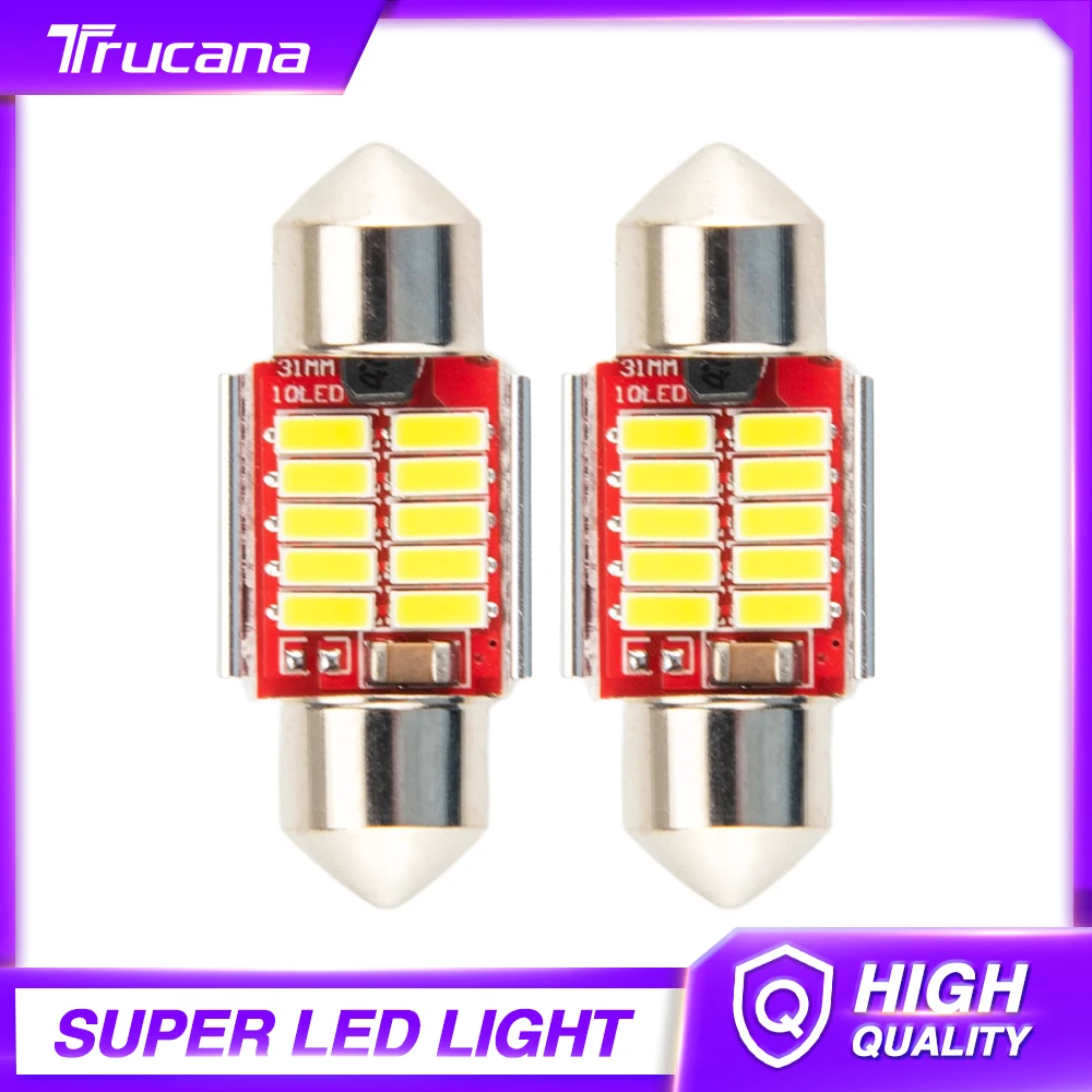 

2 шт., Автомобильные светодиодные лампы Canbus C5W C10W, 31 мм, 6500 К