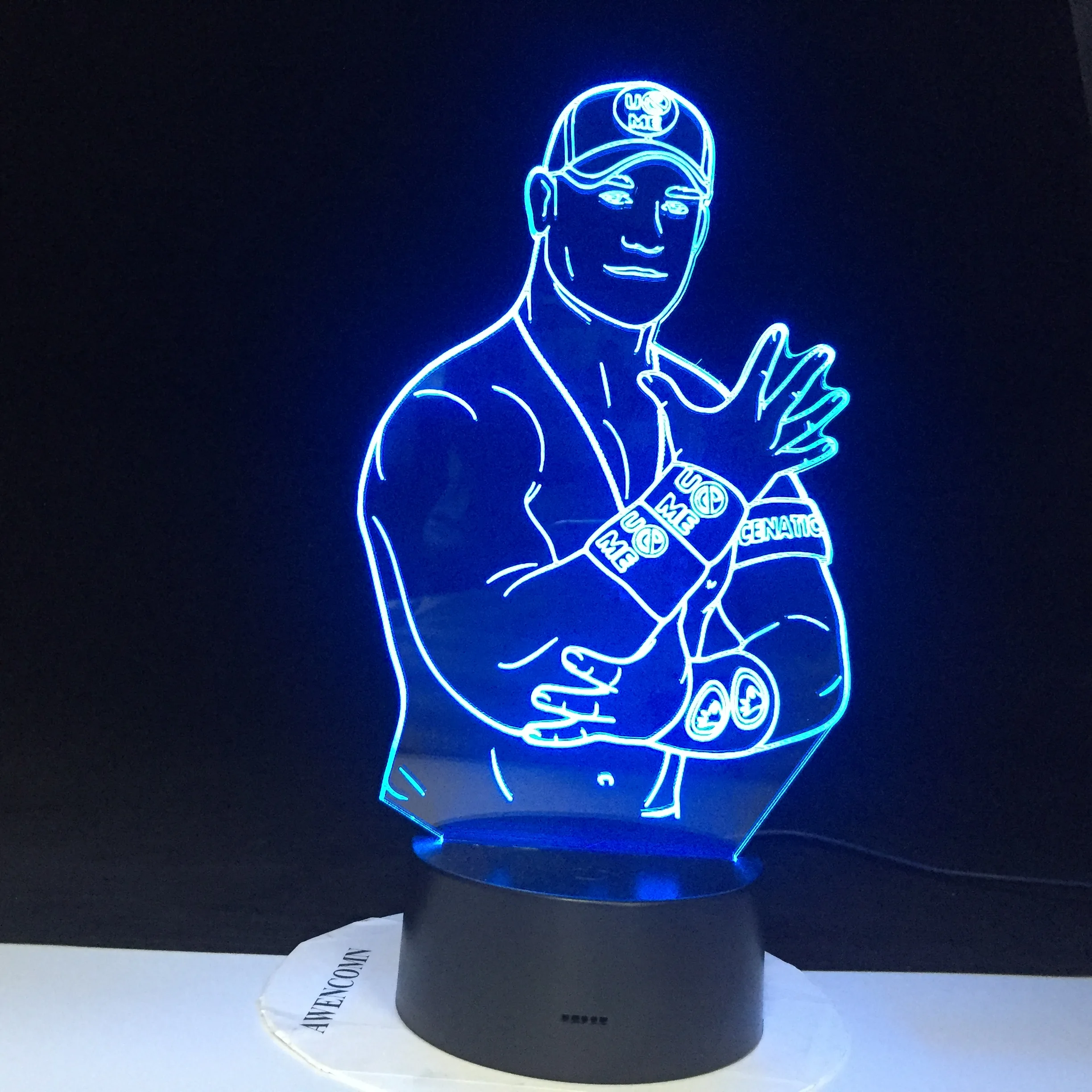 

3D Led Night Light John Cena Sport Wrestler Celebrity 7 Color Changing Touch Sensor Office Bedroom Decor Table Lamp 3130