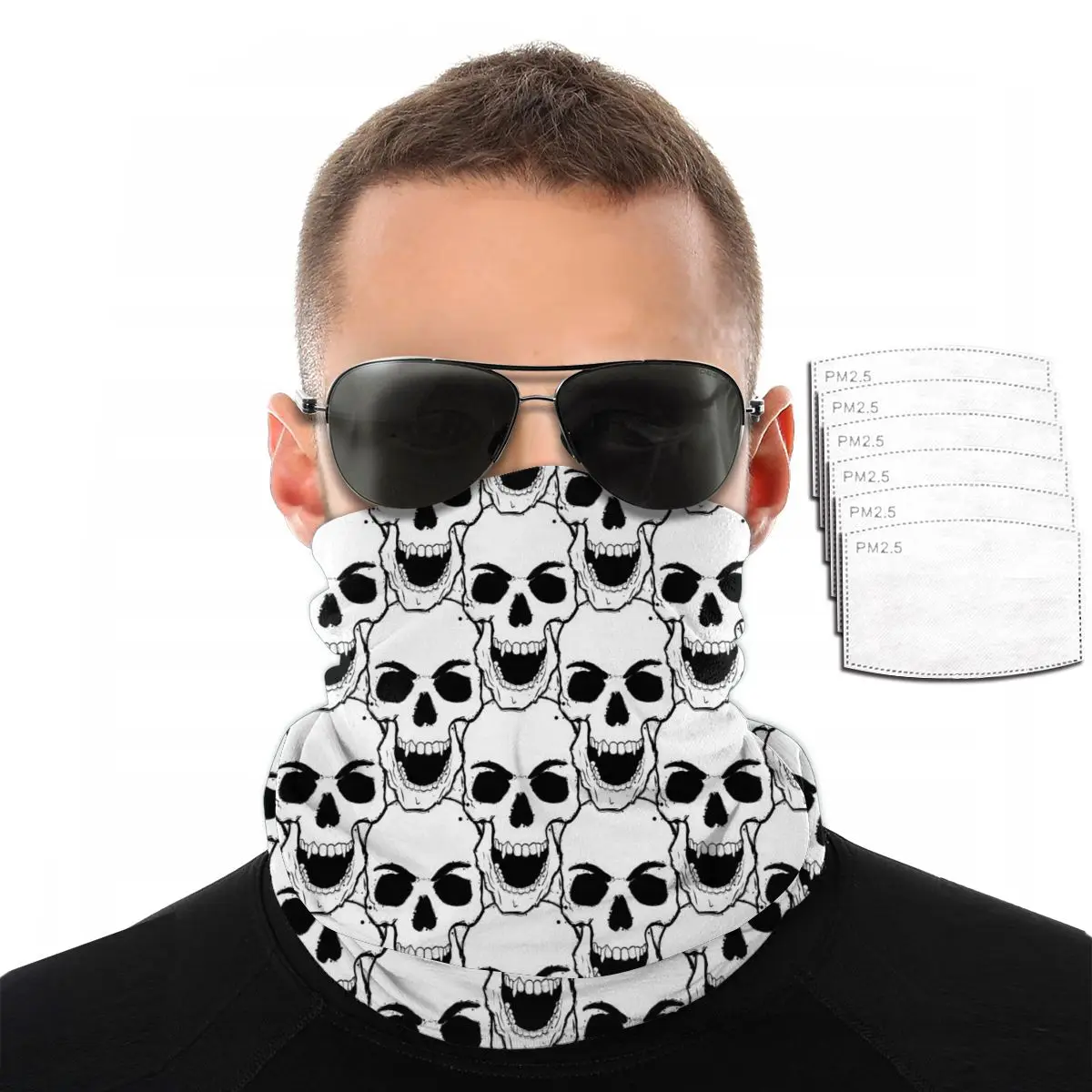 

Bandana Face Shield Tube Scarf Hand Drawn Skulls Neck Breathable Headband Men 2020