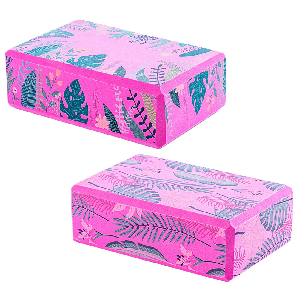 

2 Pcs 1 Set Rectangular Yoga Pads Fitness Blocks Exercise Bricks (Rosy)