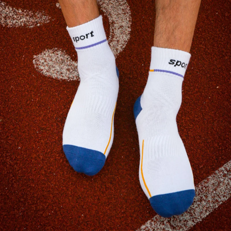20 пар Для мужчин баскетбольные носки из материала на основе хлопка в впитывает