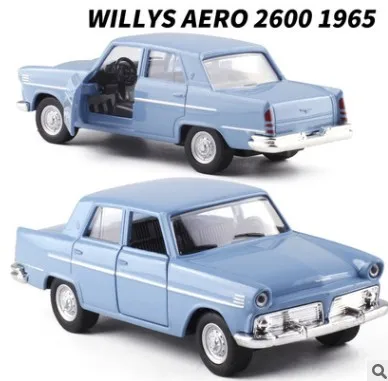 1:43 1965 Willys Aero 2600 Литые металлические модели автомобилей из сплава игрушечные