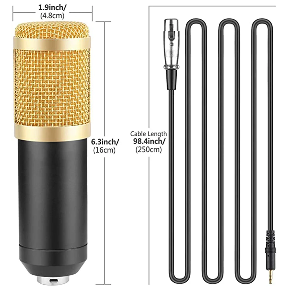 BM800 Studio Condenser Recording Microphone USB Microphone for PC Karaoke KTV Radio Braodcasting Singing Recording computer