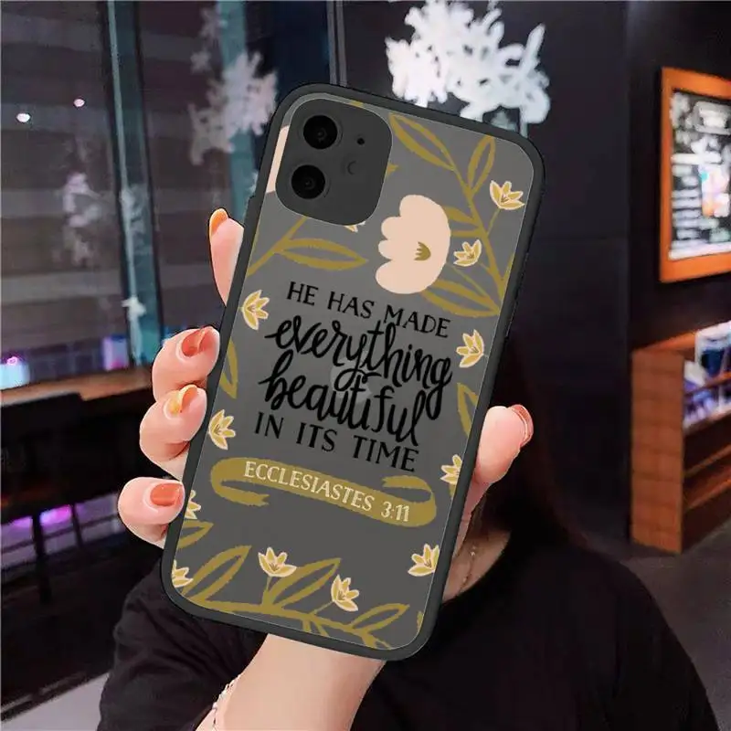 

Jesus Bible Quotes Phone Cases matte transparent For iphone 7 8 11 12 plus mini x xs xr pro max cover