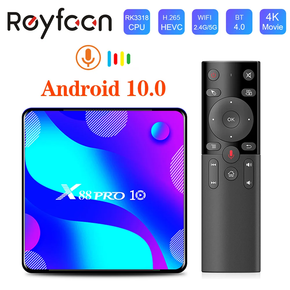 

ТВ-приставка X88 PRO 10, Android 10, 4 ГБ, 64 ГБ, 32 ГБ