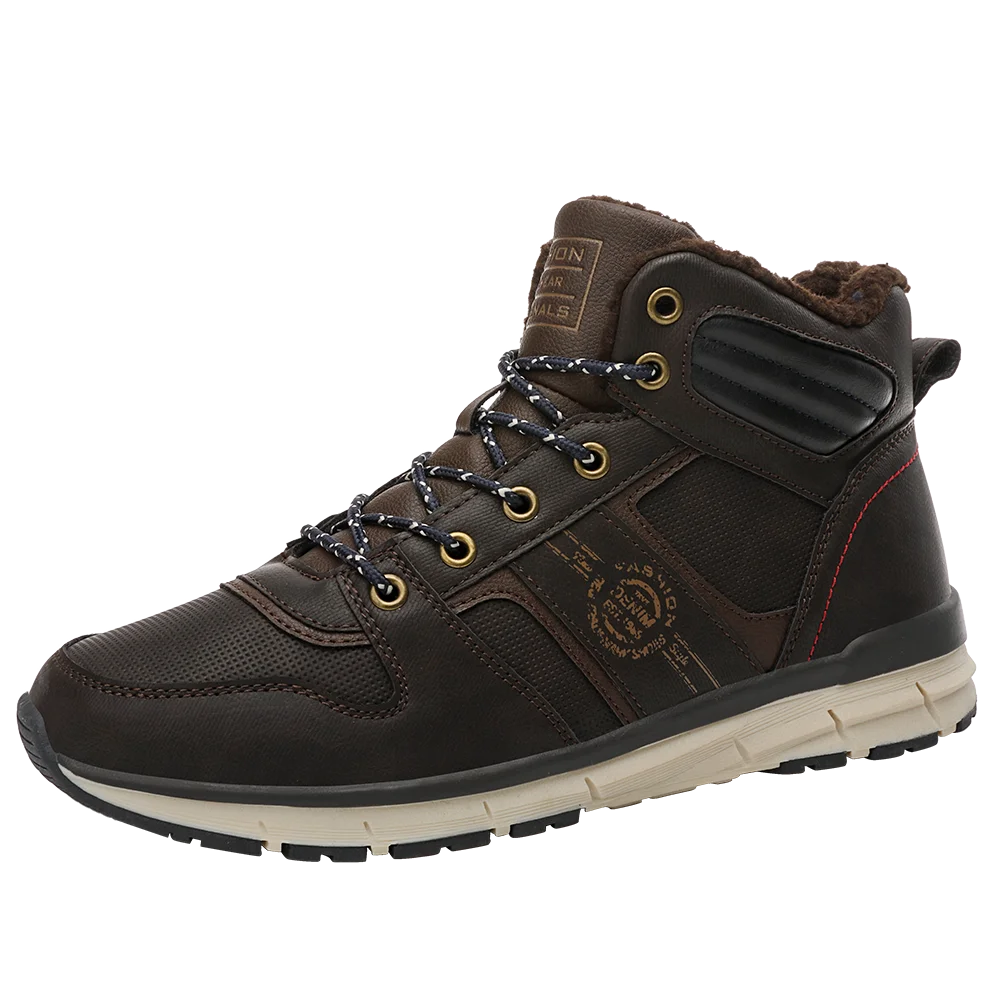 Мужская плюшевая Уличная обувь с высоким берцем хлопковая теплая Повседневная