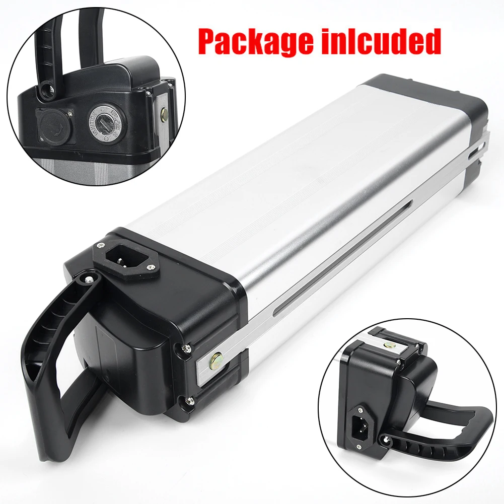 

Electric Bike Scooter E-bike Plastic Battery Box 18650 Holder Case Safety Pack & Key E-bike Output Port Top Bottom Cover