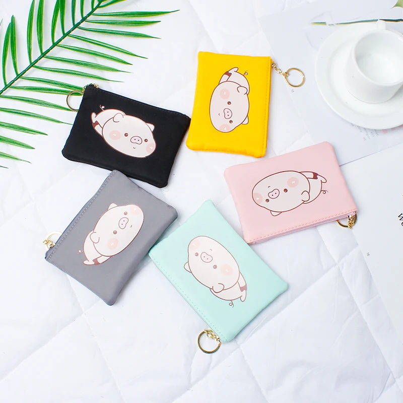 Новинка 2019 женское детское портмоне с милой Свинкой маленький кошелек на молнии