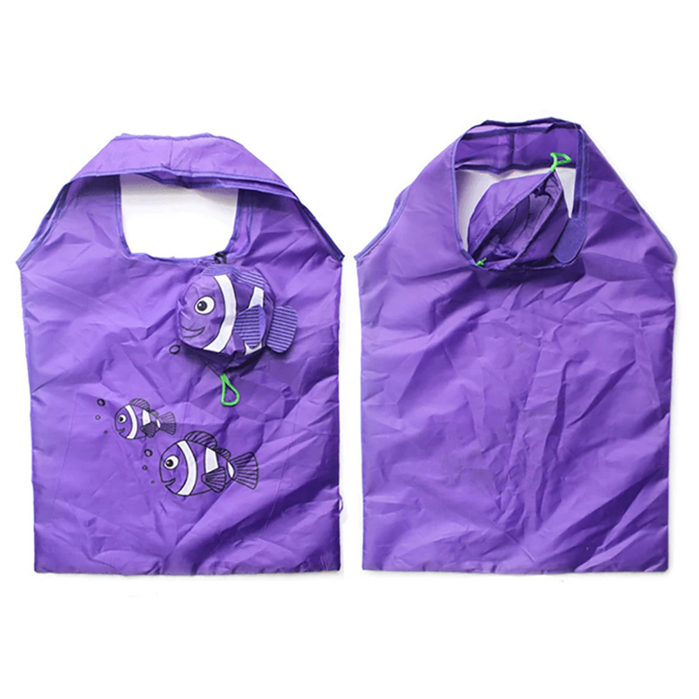 Мультяшная тропическая рыбка нейлоновая большая сумка женская продуктовая