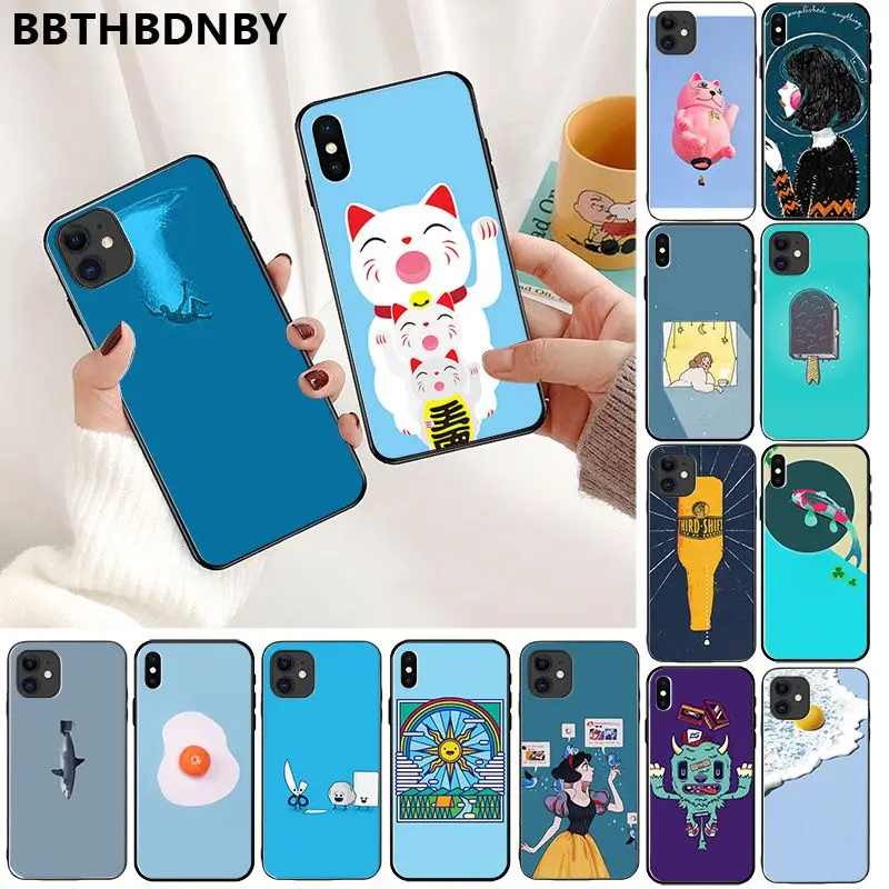 Чехол для телефона Синий умный чехол черный мягкий iPhone 11 pro XS MAX 8 7 6 6S Plus X 5 5S SE XR