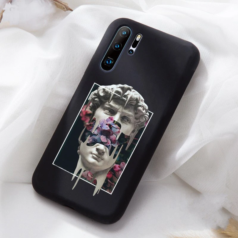 Креативный дизайн девушка мягкий черный ТПУ силиконовый чехол s для huawei P20 Lite P20 Pro P30 чехол для телефона для P20Lite Honor 10 20 матовый чехол - Цвет: 04