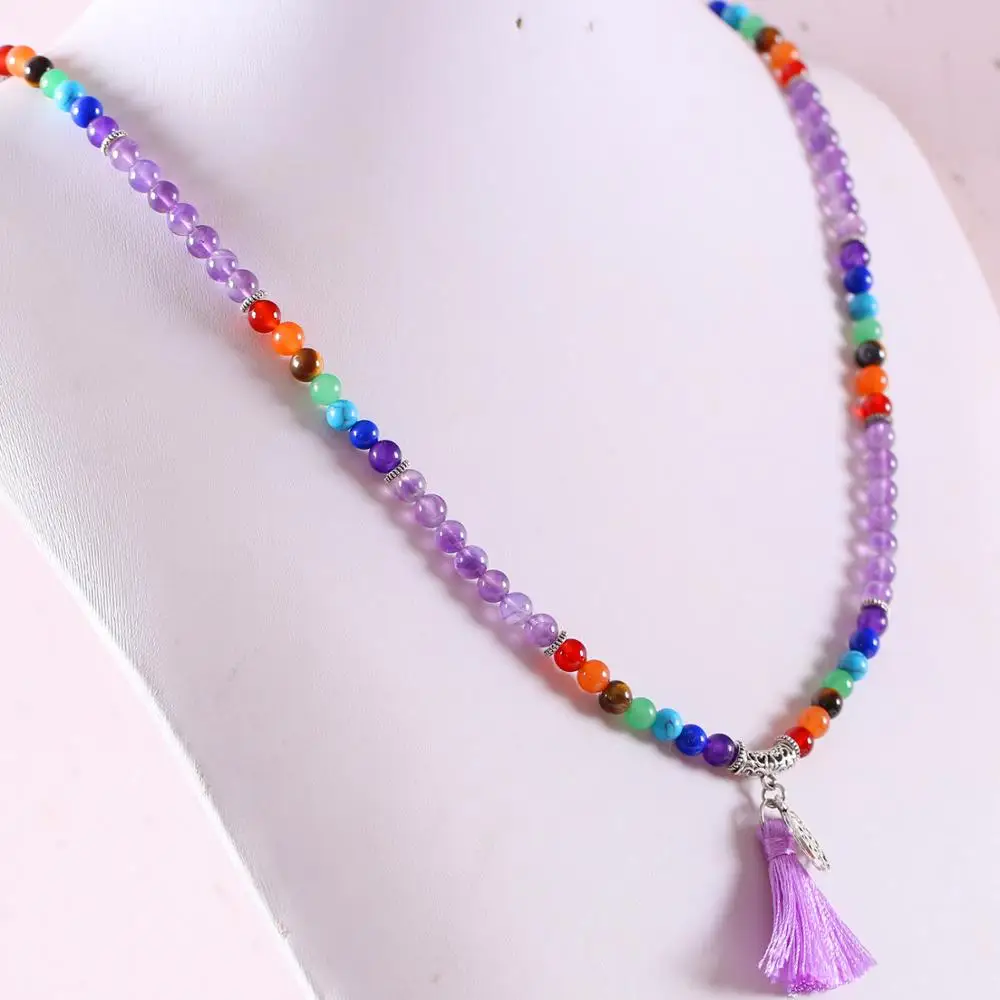 Женское длинное ожерелье браслет натуральный мала камень драгоценный круглый