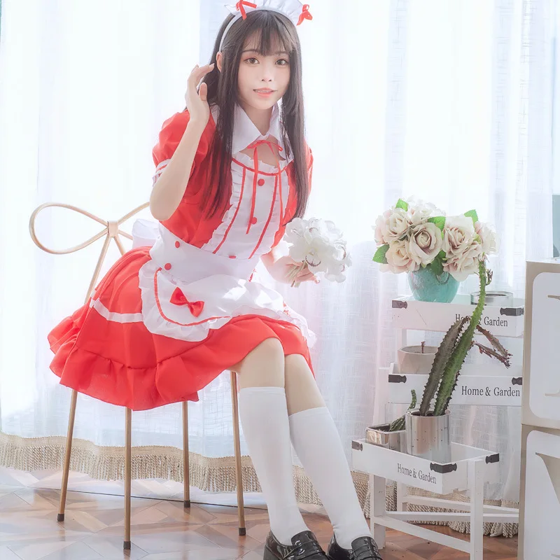 Sexy French Maid Clothes Black Japanese Anime Cos K-ON Uniforms Girls Woman  Cosplay Costumes Game Roleplay Animation Clothing