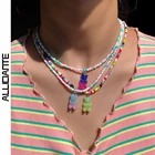 Ожерелье-чокер ручной работы с бисером яркого желейного медведя, ожерелье для женщин, ожерелье с кулоном радужной расцветки, модные ювелирные изделия, оптовая продажа