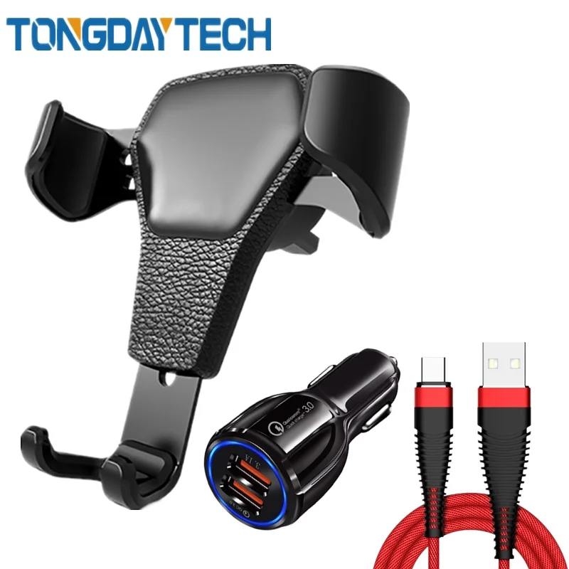 Tongdaytech Автомобильный держатель для телефона для Iphone X 8 7 11 Pro Max Gravity держатель на вентиляционное отверстие автомобиля в автомобиле с одной рукой подставка для мобильного телефона